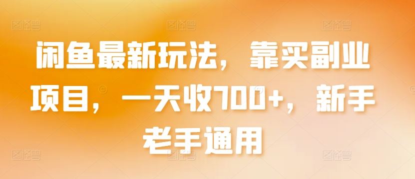 闲鱼最新玩法，靠买副业项目，一天收700+，新手老手通用【揭秘】-沫尘创业网-知识付费资源网站搭建-中创网-冒泡网赚-福缘创业网