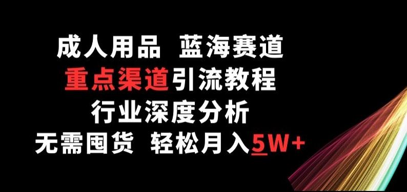 成人用品，蓝海赛道，重点渠道引流教程，行业深度分析，无需囤货，轻松月入5W+【揭秘】-沫尘创业网-知识付费资源网站搭建-中创网-冒泡网赚-福缘创业网