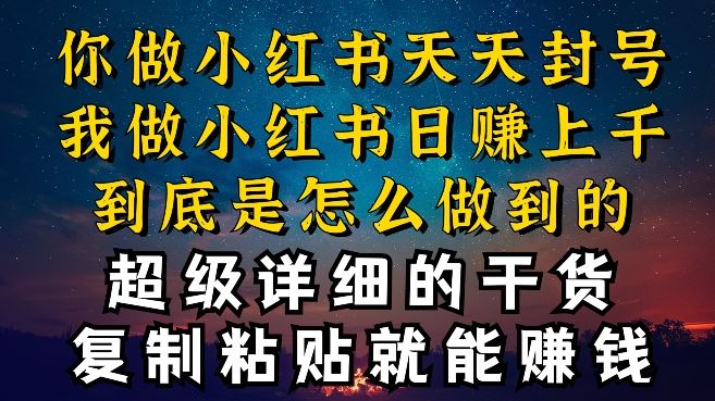 都知道小红书能引流私域变现，可为什么我能一天引流几十人变现上千，但你却频频封号违规被限流【揭秘】-沫尘创业网-知识付费资源网站搭建-中创网-冒泡网赚-福缘创业网