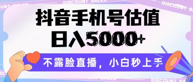 抖音手机号估值，日入5000+，不露脸直播，小白秒上手【揭秘】-沫尘创业网-知识付费资源网站搭建-中创网-冒泡网赚-福缘创业网