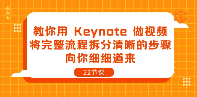 教你用Keynote做视频，将完整流程拆分清晰的步骤，向你细细道来（22节课）-沫尘创业网-知识付费资源网站搭建-中创网-冒泡网赚-福缘创业网