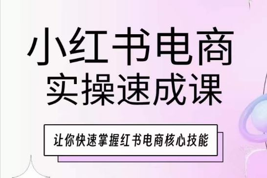 小红书电商实操速成课，让你快速掌握红书电商核心技能-沫尘创业网-知识付费资源网站搭建-中创网-冒泡网赚-福缘创业网