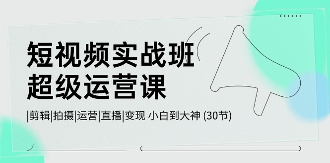 短视频实战班超级运营课 |剪辑|拍摄|运营|直播|变现 小白到大神 (30节)-沫尘创业网-知识付费资源网站搭建-中创网-冒泡网赚-福缘创业网