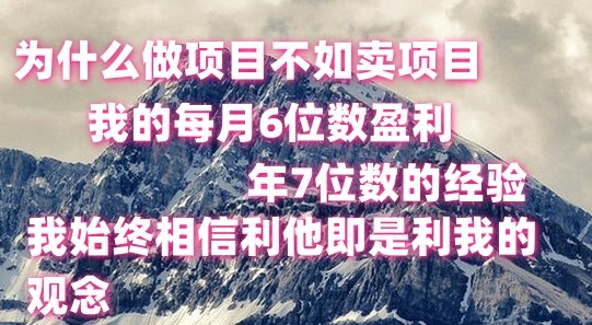 做项目不如卖项目，每月6位数盈利，年7位数经验-沫尘创业网-知识付费资源网站搭建-中创网-冒泡网赚-福缘创业网