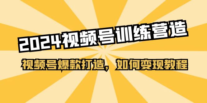 2024视频号训练营，视频号爆款打造，如何变现教程（20节课）-沫尘创业网-知识付费资源网站搭建-中创网-冒泡网赚-福缘创业网