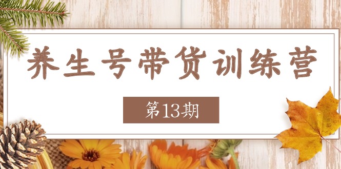 养生号带货训练营【第13期】收益更稳定的玩法，让你带货收益爆炸-沫尘创业网-知识付费资源网站搭建-中创网-冒泡网赚-福缘创业网