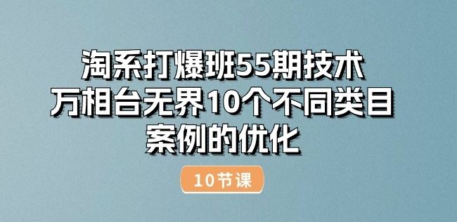 淘系打爆班55期技术：万相台无界10个不同类目案例的优化(10节)-沫尘创业网-知识付费资源网站搭建-中创网-冒泡网赚-福缘创业网