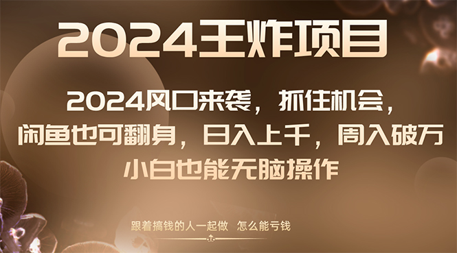 （8401期）2024风口项目来袭，抓住机会，闲鱼也可翻身，日入上千，周入破万，小白…-沫尘创业网-知识付费资源网站搭建-中创网-冒泡网赚-福缘创业网