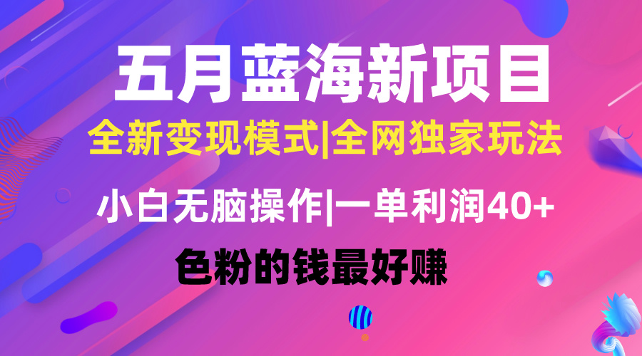 （10477期）五月蓝海项目全新玩法，小白无脑操作，一天几分钟，矩阵操作，月入4万+-沫尘创业网-知识付费资源网站搭建-中创网-冒泡网赚-福缘创业网