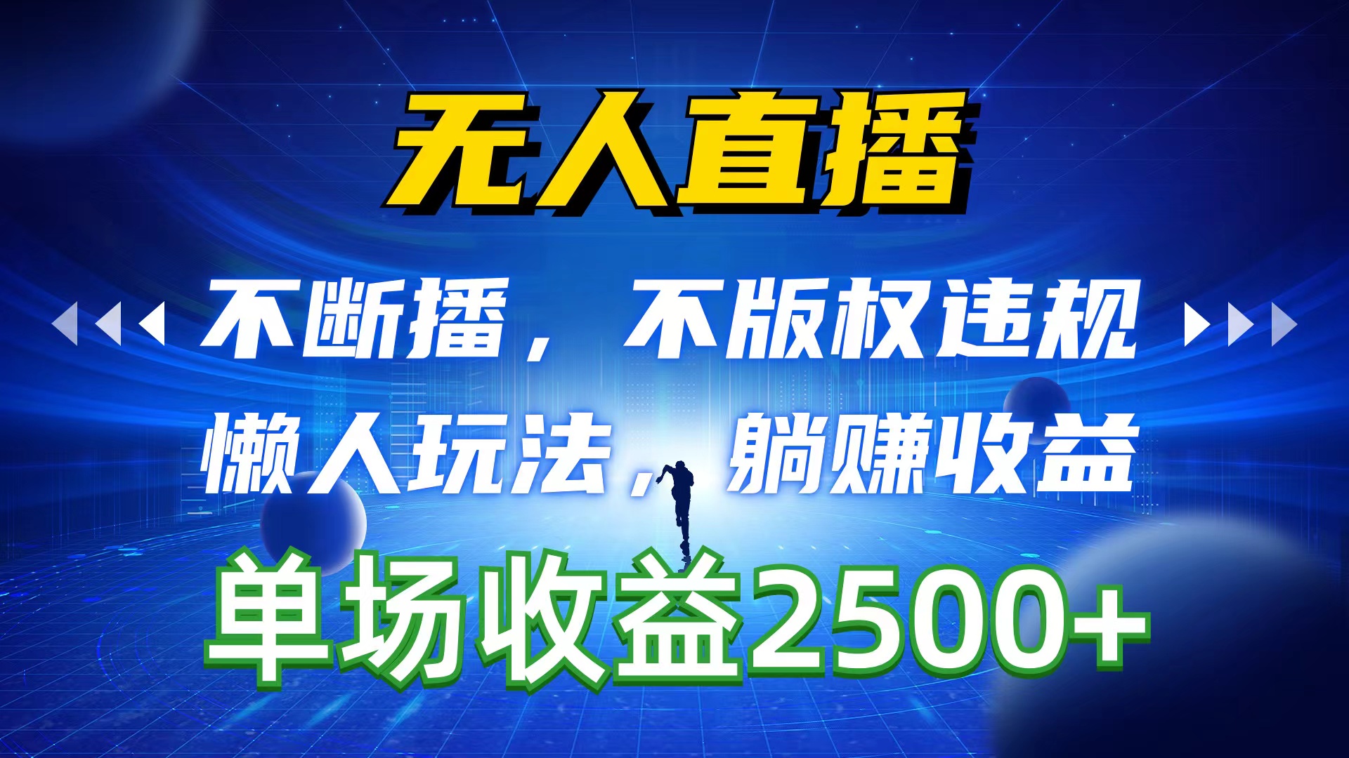 （10312期）无人直播，不断播，不版权违规，懒人玩法，躺赚收益，一场直播收益2500+-沫尘创业网-知识付费资源网站搭建-中创网-冒泡网赚-福缘创业网