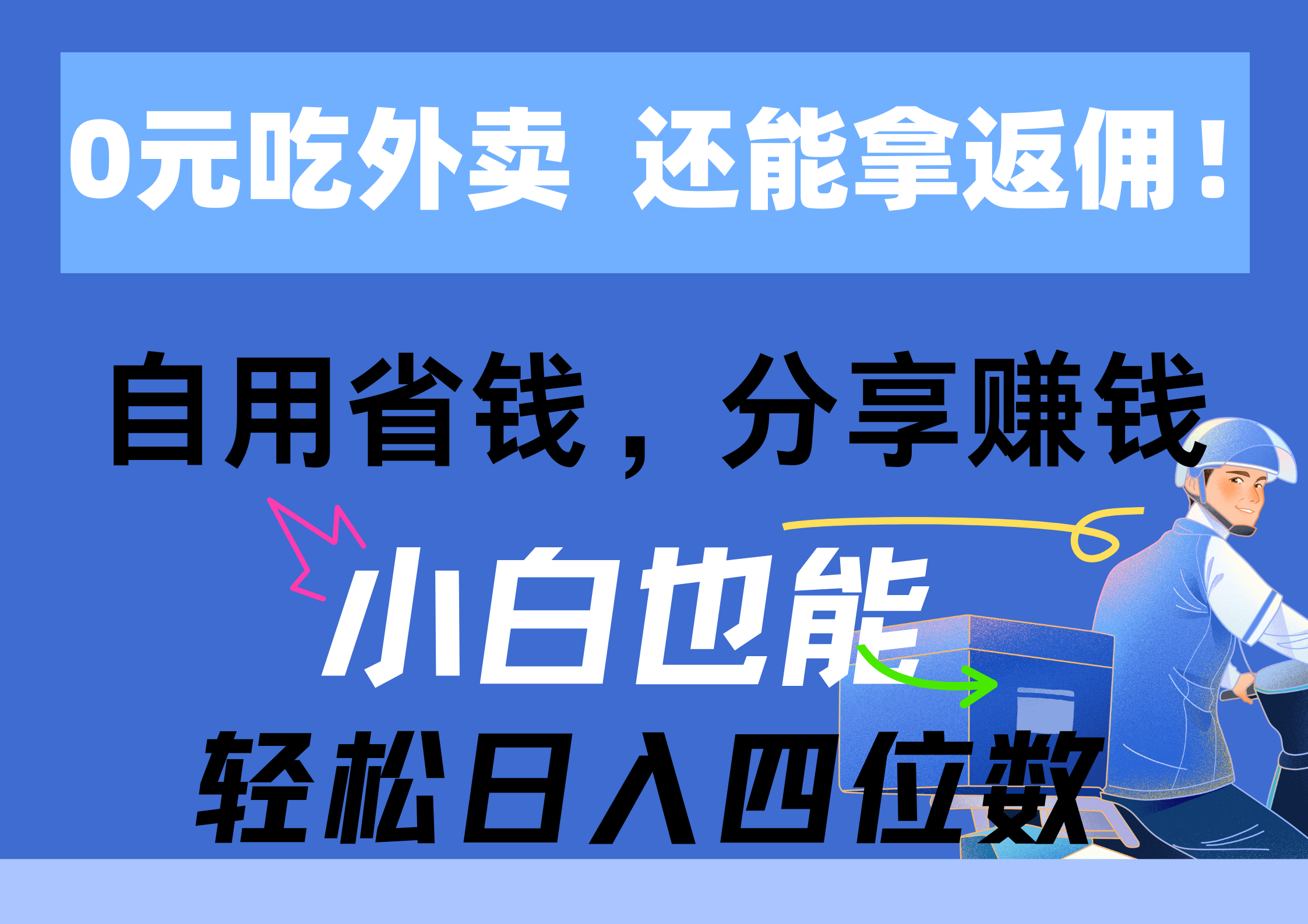 （11037期）0元吃外卖， 还拿高返佣！自用省钱，分享赚钱，小白也能轻松日入四位数-沫尘创业网-知识付费资源网站搭建-中创网-冒泡网赚-福缘创业网