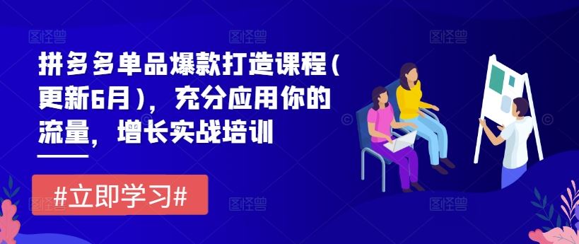 拼多多单品爆款打造课程(更新6月)，充分应用你的流量，增长实战培训-沫尘创业网-知识付费资源网站搭建-中创网-冒泡网赚-福缘创业网