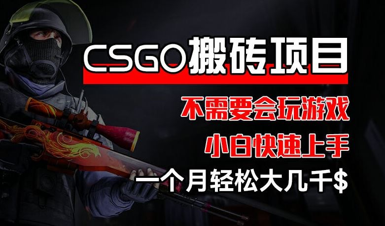 CSGO 装备搬砖项目，操作简单，不需要会玩游戏，小白也能快速上手，一个月轻松大几千【揭秘】-沫尘创业网-知识付费资源网站搭建-中创网-冒泡网赚-福缘创业网