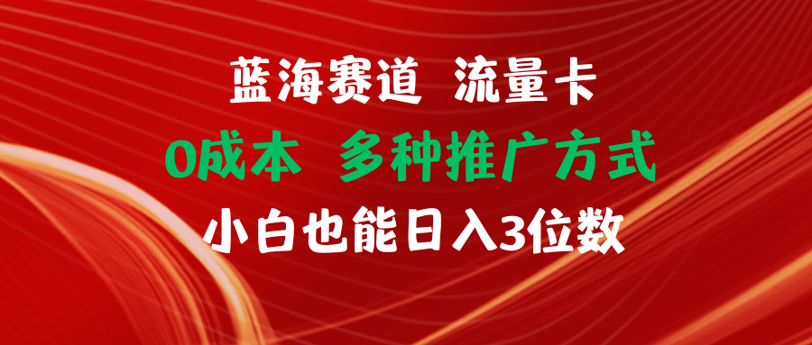 （11768期）蓝海赛道 流量卡 0成本 小白也能日入三位数-沫尘创业网-知识付费资源网站搭建-中创网-冒泡网赚-福缘创业网