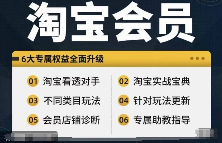 淘宝会员【淘宝所有课程，全面分析对手】，初级到高手全系实战宝典-沫尘创业网-知识付费资源网站搭建-中创网-冒泡网赚-福缘创业网