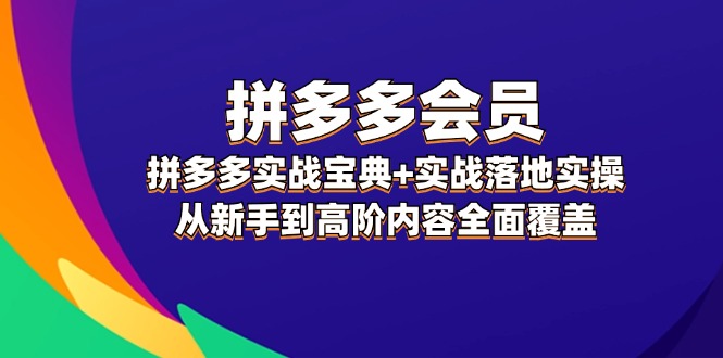 （12056期）拼多多 会员，拼多多实战宝典+实战落地实操，从新手到高阶内容全面覆盖-沫尘创业网-知识付费资源网站搭建-中创网-冒泡网赚-福缘创业网