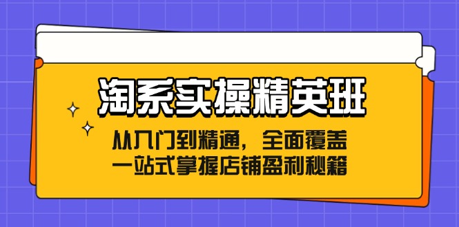 （12276期）淘系实操精英班：从入门到精通，全面覆盖，一站式掌握店铺盈利秘籍-沫尘创业网-知识付费资源网站搭建-中创网-冒泡网赚-福缘创业网