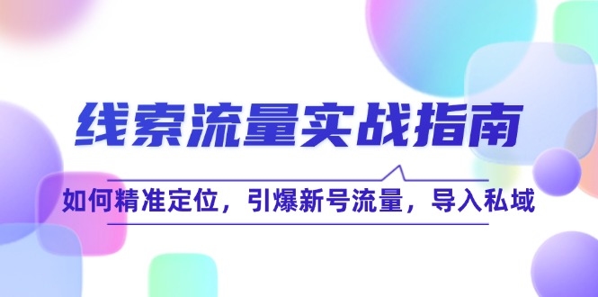 （12382期）线 索 流 量-实战指南：如何精准定位，引爆新号流量，导入私域-沫尘创业网-知识付费资源网站搭建-中创网-冒泡网赚-福缘创业网