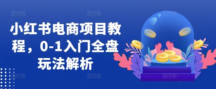 小红书电商项目教程，0-1入门全盘玩法解析-沫尘创业网-知识付费资源网站搭建-中创网-冒泡网赚-福缘创业网