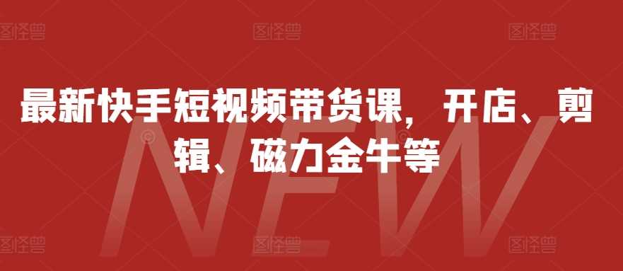 最新快手短视频带货课，开店、剪辑、磁力金牛等-沫尘创业网-知识付费资源网站搭建-中创网-冒泡网赚-福缘创业网