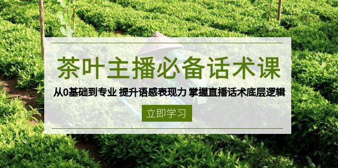 （13961期）茶叶 主播必备话术课 从0基础到专业 提升语感表现力 掌握直播话术底层逻辑-沫尘创业网-知识付费资源网站搭建-中创网-冒泡网赚-福缘创业网