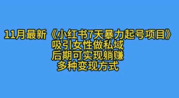 K总部落11月最新小红书7天暴力起号项目，吸引女性做私域【揭秘】-沫尘创业网-知识付费资源网站搭建-中创网-冒泡网赚-福缘创业网